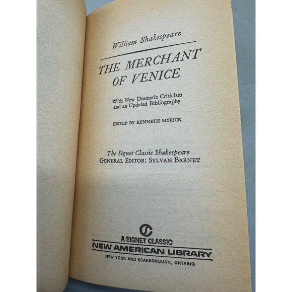 The Merchant of Venice Book Paperback 1987 English Signet William READ - Picture 3 of 6
